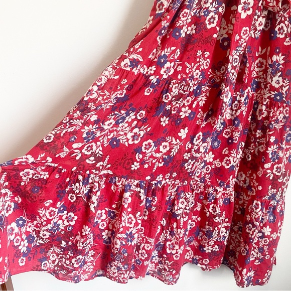 Xirena Red Floral Aubrey Tiered Dress - Picture 6 of 9